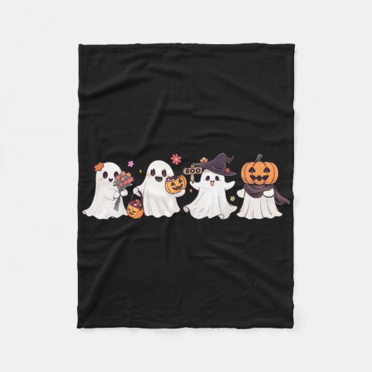 Couverture Polaire Hippie Halloween Cute Ghost Boo Spooky Season Pump (Devant)