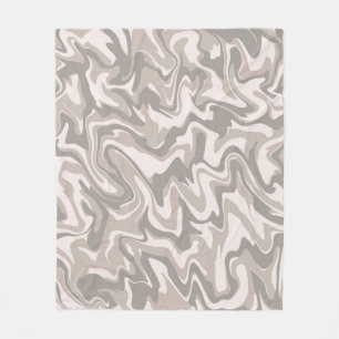 Couverture Polaire Hippie les années 70 Gris Marbre Liquide Swirl Boh