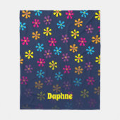 Couverture Polaire Hippie super Douche Fleur Nom Personnalisé (Devant)