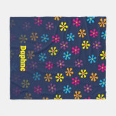 Couverture Polaire Hippie super Douche Fleur Nom Personnalisé (Devant (Horizontal))