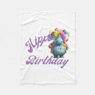 Couverture Polaire Hippo Birthday