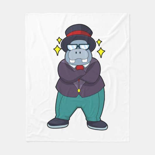 Couverture Polaire Hippo comme marié avec costume.PNG (Devant)