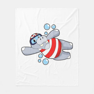 Couverture Polaire Hippo comme Plongeur avec lunettes de natation
