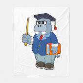 Couverture Polaire Hippo comme professeur avec livre (Devant)