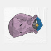 Couverture Polaire Hippo en tant que policier (Devant (Horizontal))