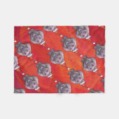 Couverture Polaire Hippo mignon à Santa Hat Motif en rouge (Devant (Horizontal))