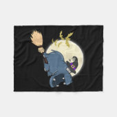 Couverture Polaire Hippo Sorcière équitation Broom Funny Halloween An (Devant (Horizontal))