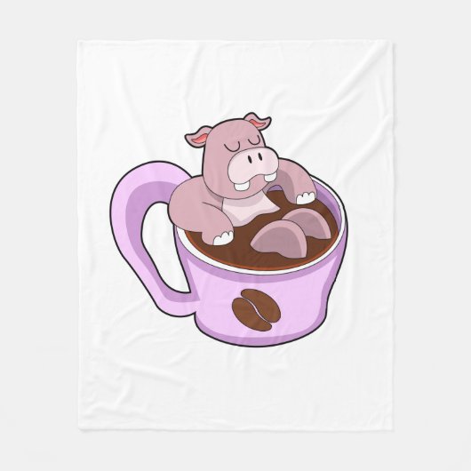 Couverture Polaire Hippo with Cup of Coffee (Devant)