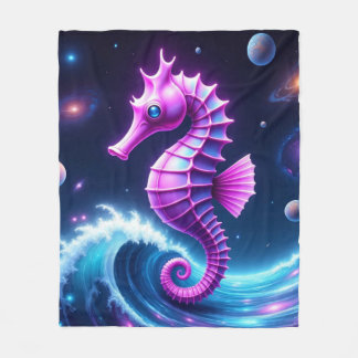Couverture Polaire Hippocampe Cosmique Coloré