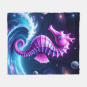 Couverture Polaire Hippocampe Cosmique Coloré (Devant (Horizontal))