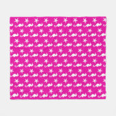 Couverture Polaire Hippocampe et étoile de mer - blanc sur rose fuchs (Devant (Horizontal))
