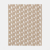 Couverture Polaire Hippocampe et étoiles de mer - blanc sur le taupe (Devant)