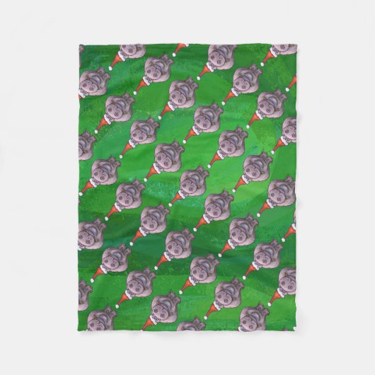 Couverture Polaire Hippopotame dans le motif de casquette de Père (Devant)