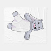 Couverture Polaire Hippopotame en mariée avec voile (Devant (Horizontal))