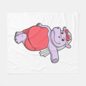 Couverture Polaire Hippopotame en mariée avec voile et nœud (Devant (Horizontal))