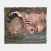 Couverture Polaire Hippopotame heureux (Devant (Horizontal))
