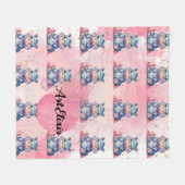 Couverture Polaire Hippopotamus Parties scintillant d'aquarelle rose (Devant (Horizontal))