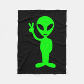 Couverture Polaire Hipster Mustache Alien vert (Devant)