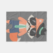 Couverture Polaire Hipster Mustache M. Cool Fox Baby (Devant (Horizontal))