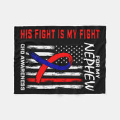 Couverture Polaire His Fight Nephew Chd Awareness American Flag Graph (Devant (Horizontal))