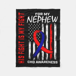 Couverture Polaire His Fight Nephew Chd Awareness American Flag Graph