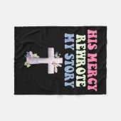 Couverture Polaire His Mercy Rewrote My Story Christian Design  (Devant (Horizontal))