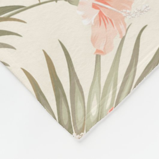 Couverture Polaire Hisbiscus Tropical Palm Tree Motif (Coin)