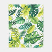 Couverture Polaire Histoire de la feuille tropicale - Monstera & feui (Devant)