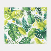 Couverture Polaire Histoire de la feuille tropicale - Monstera & feui (Devant (Horizontal))