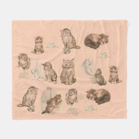 COUVERTURE POLAIRE HISTOIRES DE CHAT DE CUISINE AMUSANTE EN ROSE (Devant (Horizontal))