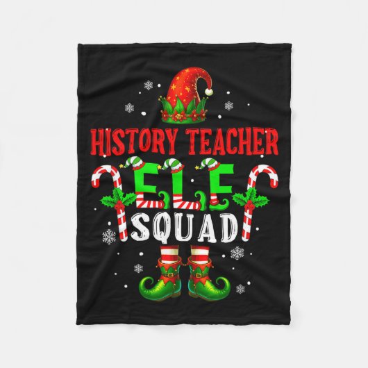 Couverture Polaire History Teacher Elf Squad Xmas Elf Hat Scute Ss Cu (Devant)