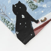 Couverture Polaire Hiver Chats Neige Noir Chat Gingembre Tabby (Coin)