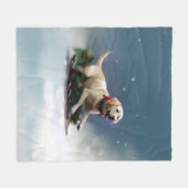 Couverture Polaire hiver de Noël du Labrador (Devant (Horizontal))