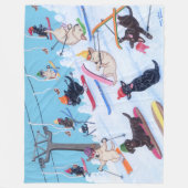 Couverture Polaire Hiver Fun Skiing Labradors (Devant)