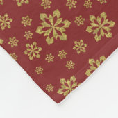 Couverture Polaire Hiver Gold Snowflake Motif sur Red (Coin)