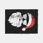 Couverture Polaire Hiver Hiver Père Noël Visage Avec Barbe Casquette (Devant (Horizontal))