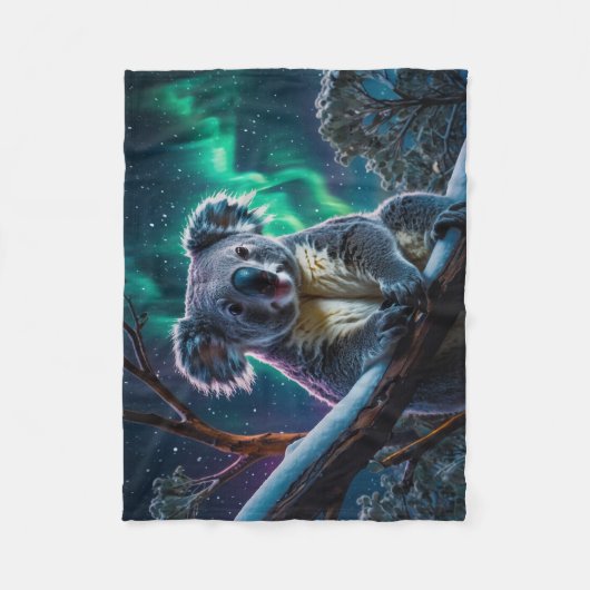 Couverture Polaire Hiver Koala et Southern Lights (Devant)