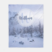 Couverture Polaire Hiver merveilleux brouillard épinette forêt neige  (Devant)