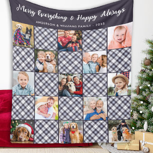 Couverture Polaire Hiver Patchwork Plaid Custom 13 Photo Collage