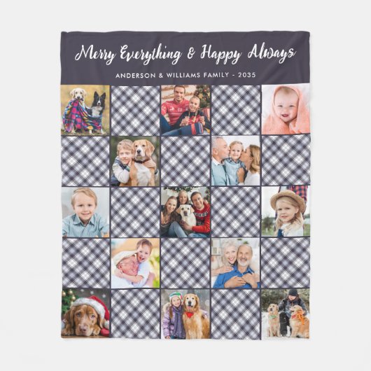 Couverture Polaire Hiver Patchwork Plaid Custom 13 Photo Collage (Devant)