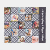 Couverture Polaire Hiver Patchwork Plaid Custom 13 Photo Collage (Devant (Horizontal))