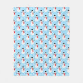 Couverture Polaire Hiver Snowman Cute Blue Holiday (Devant)