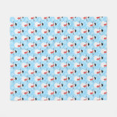 Couverture Polaire Hiver Snowman Cute Blue Holiday (Devant (Horizontal))