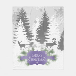 Couverture Polaire Hiver Wonderland Fleece Blanket - violet