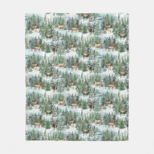 Couverture Polaire Hiverner Cerf de forêt (Devant)
