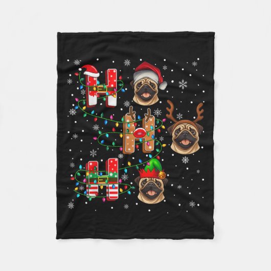 Couverture Polaire Ho Ho Ho Père Noël Reindeer Casquette Elf Matching (Devant)