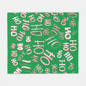 Couverture Polaire HO HO HO Texte de Noël motif blanc vert rouge (Devant (Horizontal))