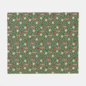 Couverture Polaire Ho-Ho-Home Run Raccoon Holiday Pattern Throw Blank (Devant (Horizontal))