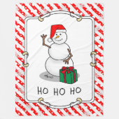 Couverture Polaire Ho Ho Joyeux Noël Père Noël mignonne Snowman (Devant)