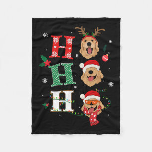 Couverture Polaire Ho Ho Retrivers Golden Xmas Outfit Christmas Coût